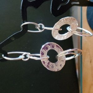 Sapphireskies Designs Handmade Sterling Silver Stamped Sun Dangle Earrings